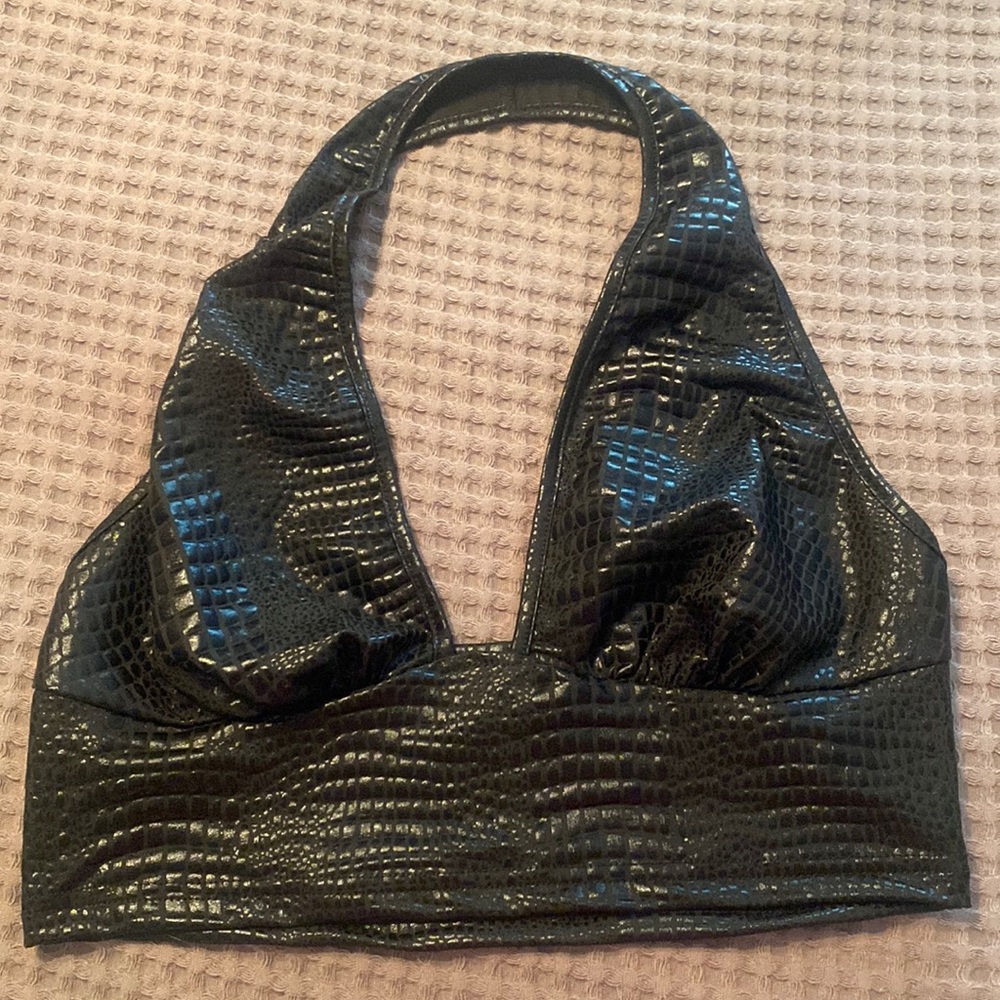 Black crocodile halter